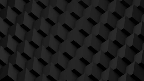 istock Minimal black 3d cubes geometric background. Modern abstract raster illustration, 3d rendering. Raster. 1217730138