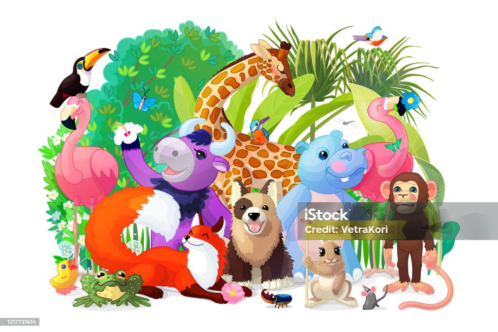 Vector Birthday Animal Clipart Stock Illustration - Download Image Now -  Anniversary, Art, Banana - iStock