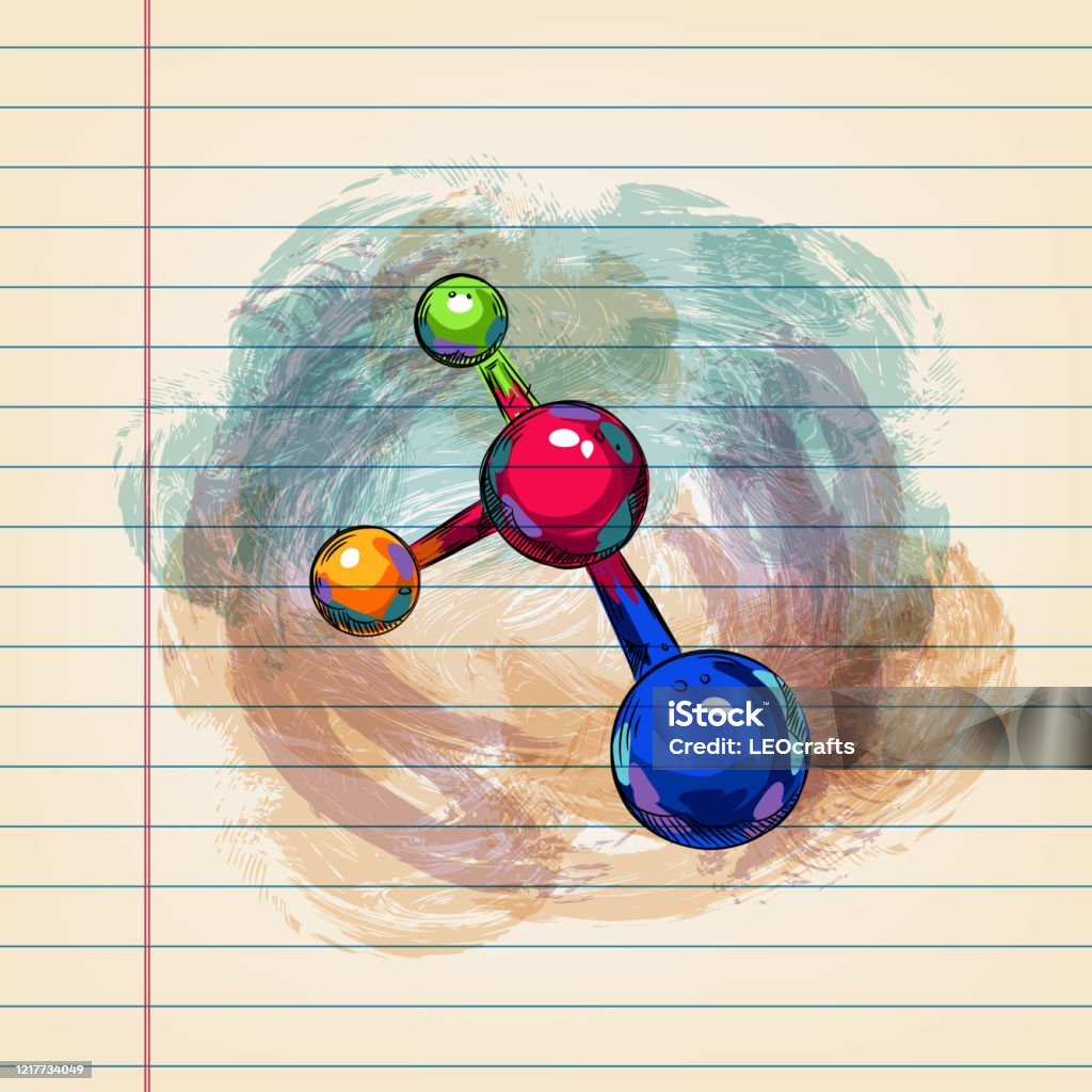 Ilustración de Dibujo De Moléculas Orgánicas Sobre Papel Reglado y más  Vectores Libres de Derechos de Dibujo - Dibujo, Investigación, Orgánico -  iStock