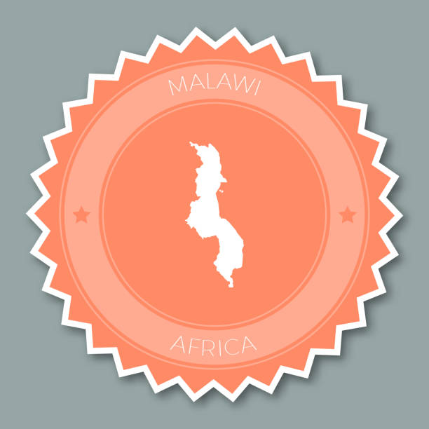 illustrations, cliparts, dessins animés et icônes de conception plate de badge de malawi. - 13283