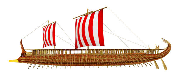 istock Ancient Greek warship isolated on white background 1217744145