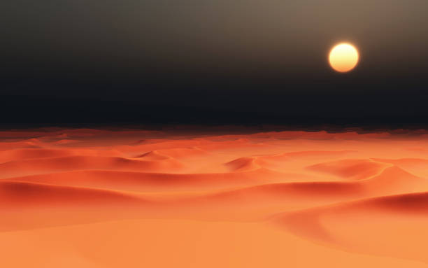 istock Sand desert with dunes in the darkness 1217749221