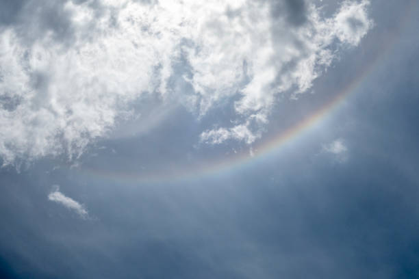istock Rare phenomenon of a reversed rainbow on sky with few clouds 1217751029