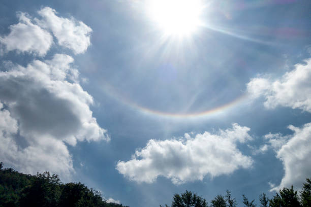 istock Rare phenomenon of a reversed rainbow on sky with few clouds 1217751075