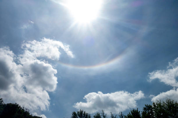 istock Rare phenomenon of a reversed rainbow on sky with few clouds 1217751091
