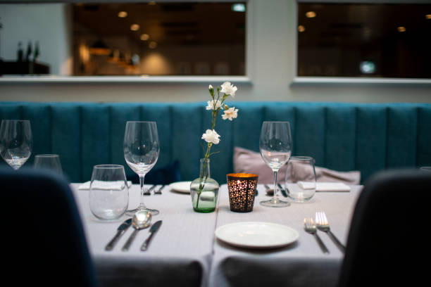 Restaurant detail. Horizontal interior shot of a restaurant. restaurant mirror stock pictures, royalty-free photos & images