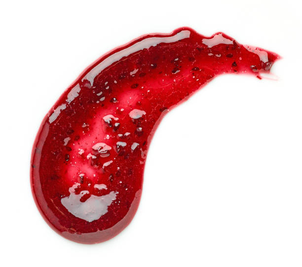 blackcurrant jam isolated on white background - currant red isolated fruit imagens e fotografias de stock
