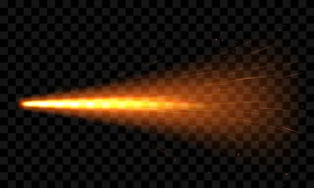 Vector illustration of Realistic sparks of weld metal blade, firework