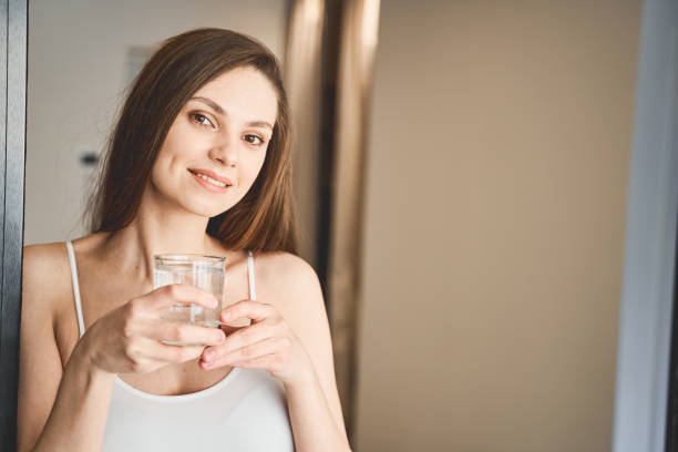 istock Relaxed Caucasian girl posing for the camera 1217759221