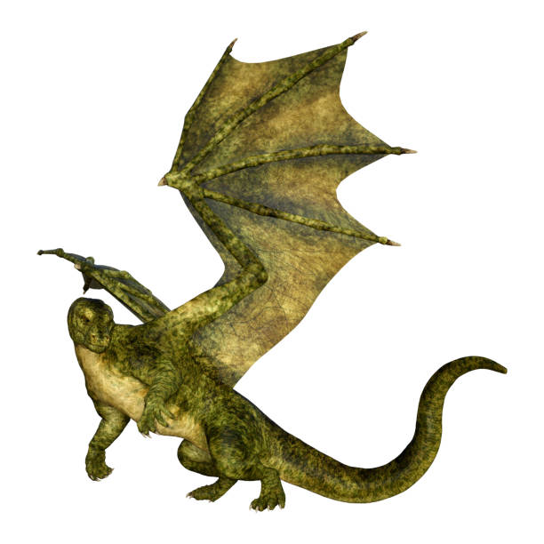 istock 3D illustration fantasy dragon on white 1217760272