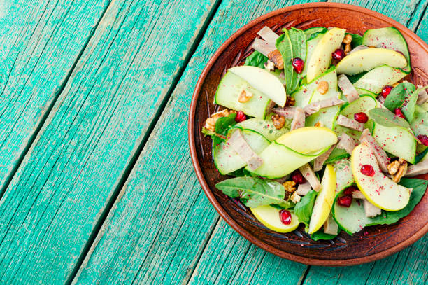 istock Dietary spring salad with tongue. 1217760625