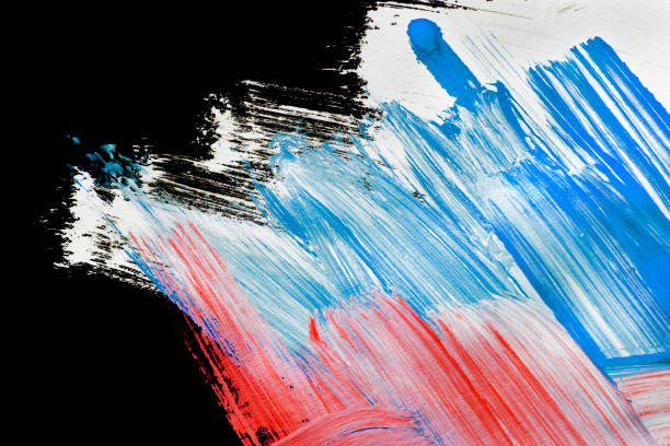 istock Acrylic paint strokes on black 1217760727
