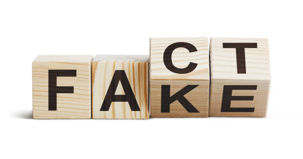 Wooden blocks forming words "Fact" and "Fake" on white Wooden blocks forming words "Fact" and "Fake", isolated on white background falsehood stock pictures, royalty-free photos & images