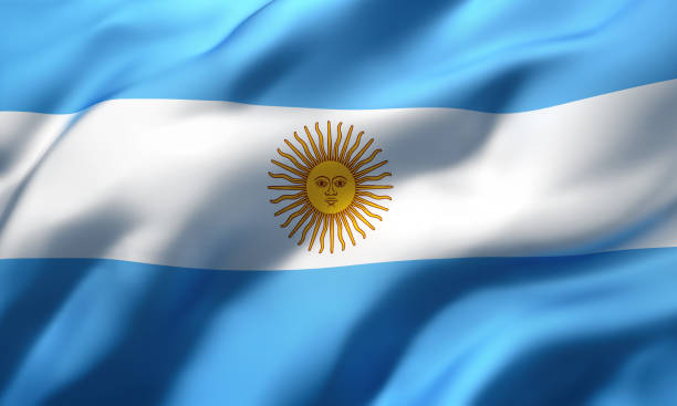 Flag of Argentina blowing in the wind