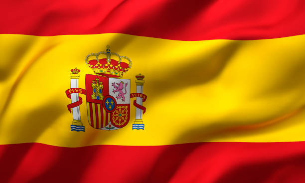 istock Flag of Spain blowing in the wind 1217765804