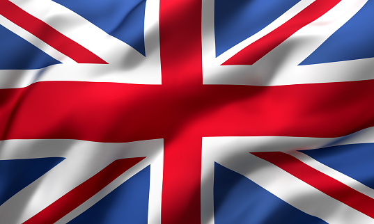 Bandera del Reino Unido soplando en el viento photo