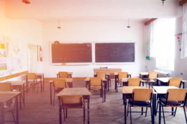 istock Blurred background of school classroom. 1217766023