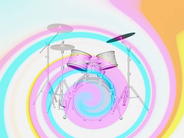 istock Set of colored drums. 3d illustration 1217778299