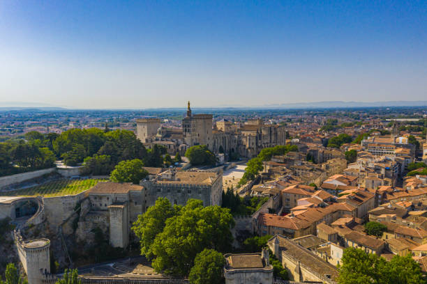 istock Beautiful Avignon city townscape scenery in summer blue sky 1217779338