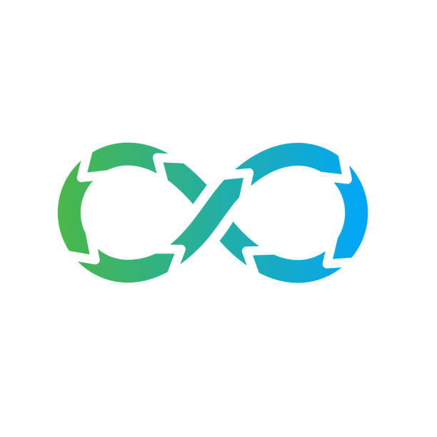 Development Operations and Life Cycle - DevOps Icon Development Operations with Life Cycle - DevOps Icon scrum stock illustrations