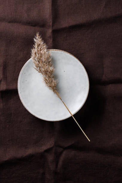 istock Set of kitchen ceramic tableware. Eco and minimal style home still life. 1217785388
