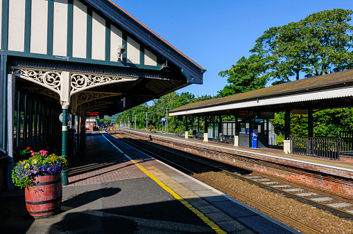 Platform at the Victorian built Carrickfergus railway station