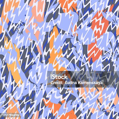 istock floral seamless pattern mixed with abstract lines texture 1217794496