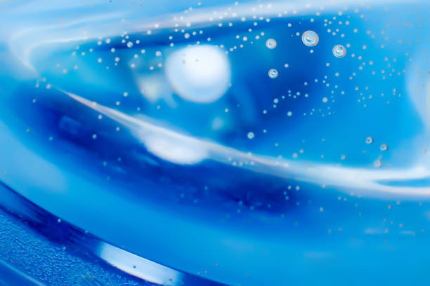 Abstract blue background, air bubbles on a blue background