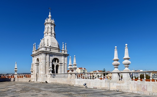 Lisbon, Portugal, March 15, 2019: A tower on the roof of the Monastery of São Vicente de Fora (\