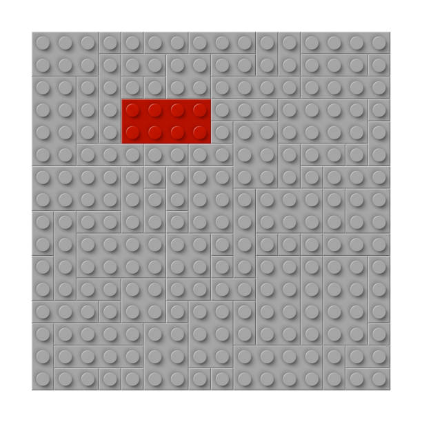 istock Connected gray plastic blocks with one red standing out. Business concept, unique. EPS 10 1217799956