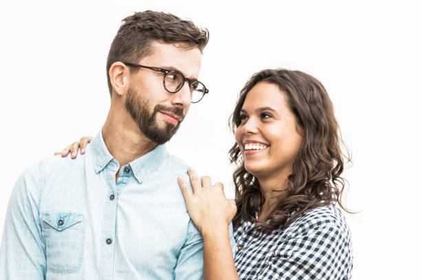 istock Joyful happy couple hugging and having fun 1217801854