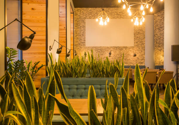 Beautiful and comfortable interior of cafe seat