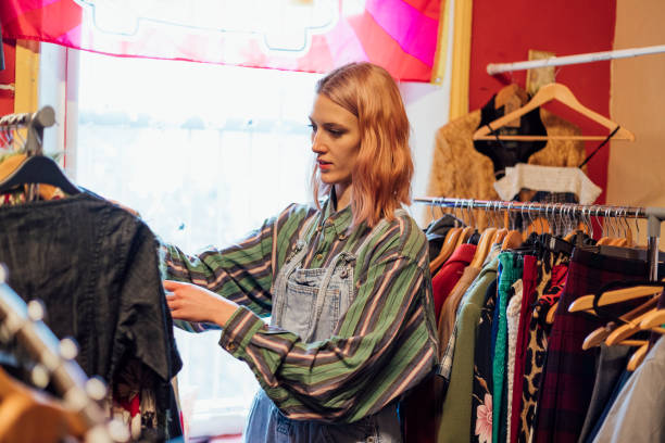 istock Shopping at a Thrift Store 1217805212