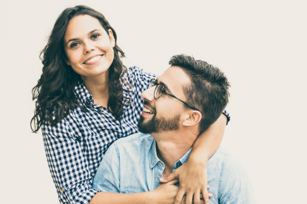 istock Happy sweet couple having fun 1217805588