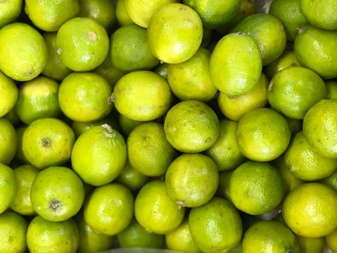 Green lemon close view lemos is an important citrus fruit and is a vital source of vitamin c