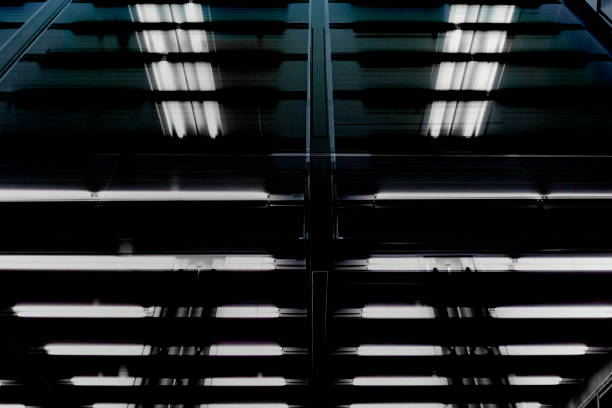 istock Luminous structure. Digitally rendered image of ceiling with daylight lamps. Abstract background on the subject of modern architecture, industry or technology. 1217807728