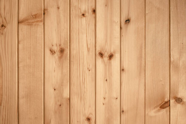 istock Rustic light wooden background for decoration design. White wood plank texture, natural pattern. Oak wall, fence. Grain timber, space. 1217812388