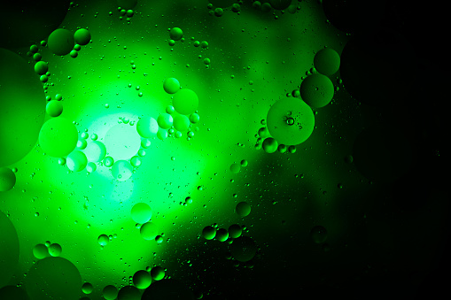 Bubbles on green background