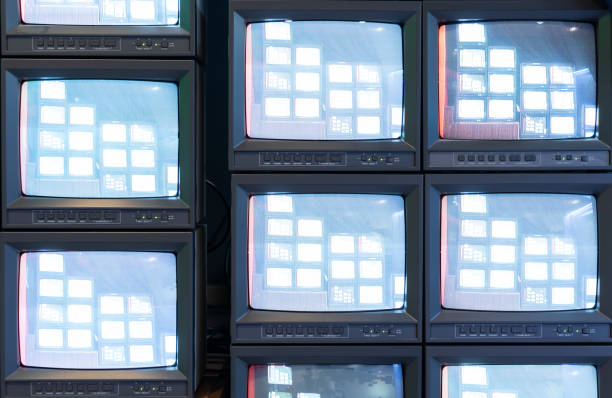 istock Stack of old analog television monitor 1217817347