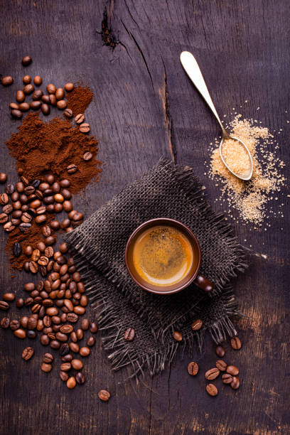 istock coffee in cup on rustic wooden table. still life 1217818069