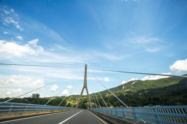 istock bridge cable-stayed, in the foothills of the Alps 1217818164