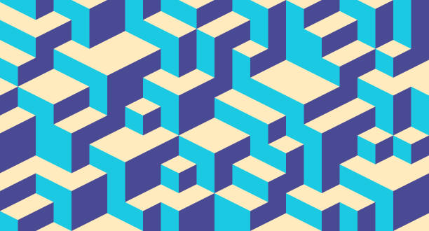 блок абстрактный фон здания - cube puzzle three dimensional shape block stock illustrations