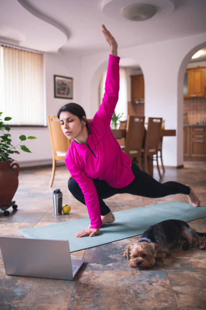 istock Woman Watching Online Training On Laptop Online 1217827793