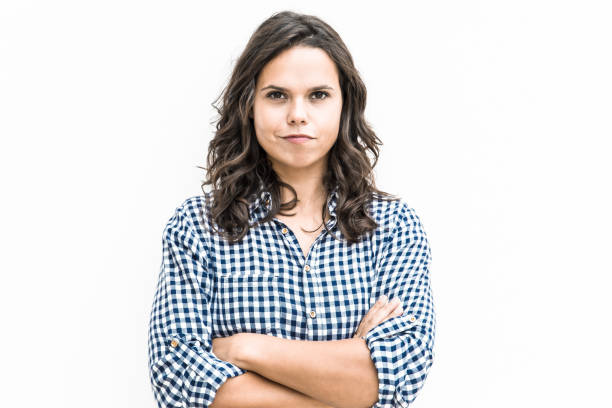 istock Positive determined student girl with arms crossed 1217830519