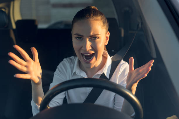 istock Upset driver caught in unpleasant situation 1217832043