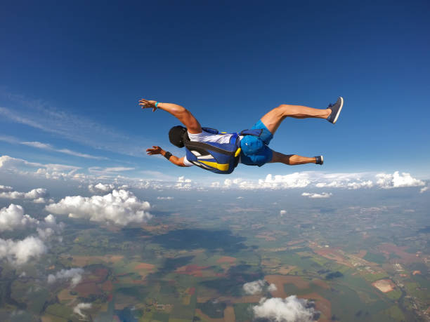 istock Skydiver jumping with shorts and t-shirt 1217833879