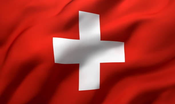 istock Flag of Switzerland blowing in the wind 1217834394