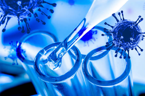 istock laboratory with a biological test tube,virus 1217836354