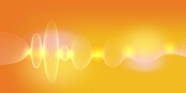 istock Abstract glowing wave background. Yellow and orange colors dynamic modern style with lights. Vector illustration eps 10. 1217837431