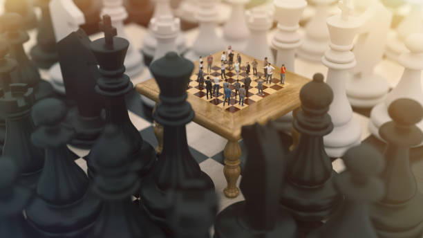 Chess board game concept for ideas and competition and strategy or Simulation Hypothesis, Theory concept.